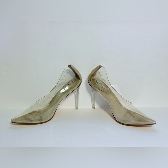 REVOL Glass Doll Clear Stiletto High Heels with Pointed Toe Size 10 - Picture 4 of 11